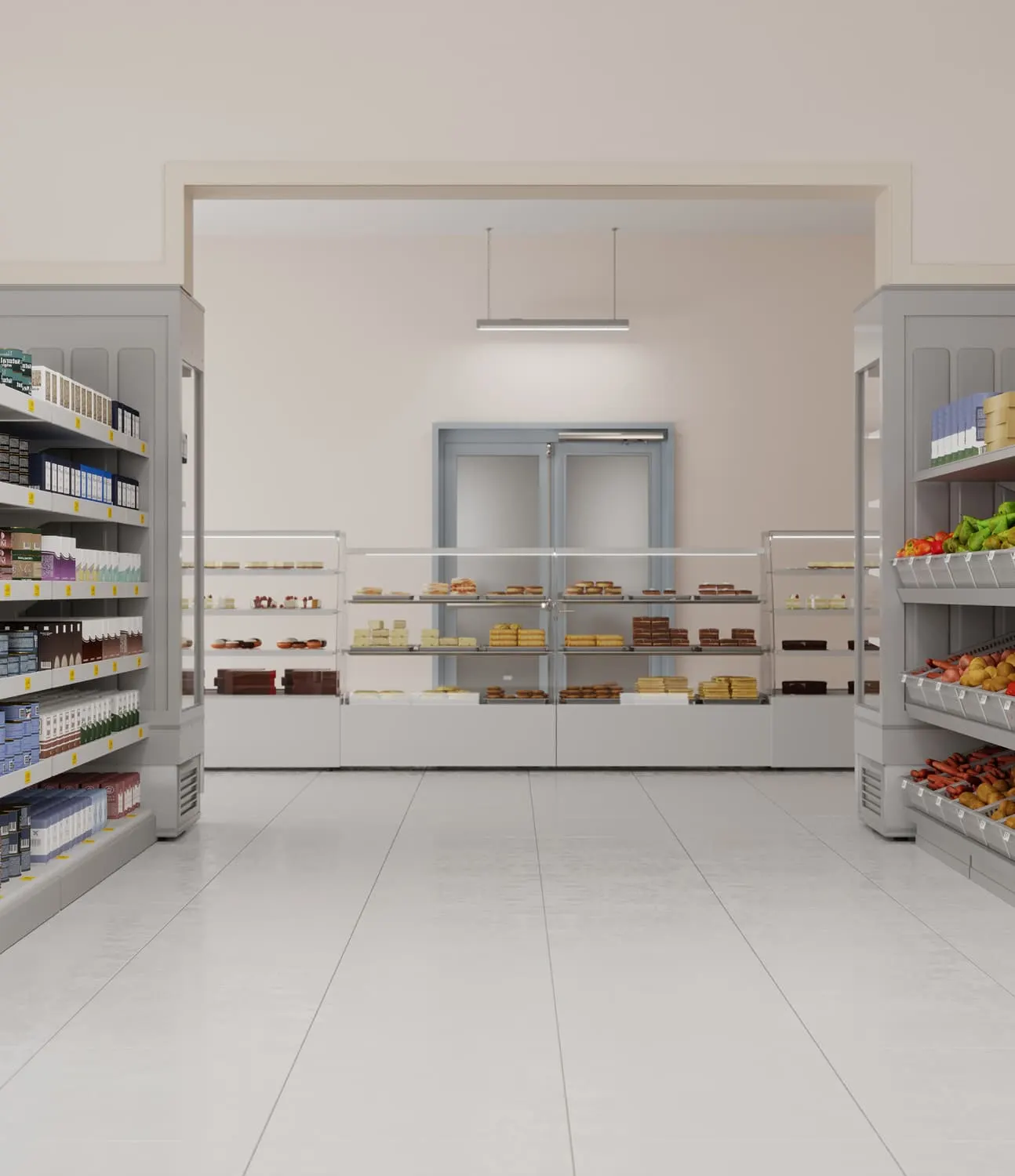 Product bottles rendered together for a retail shelf visual